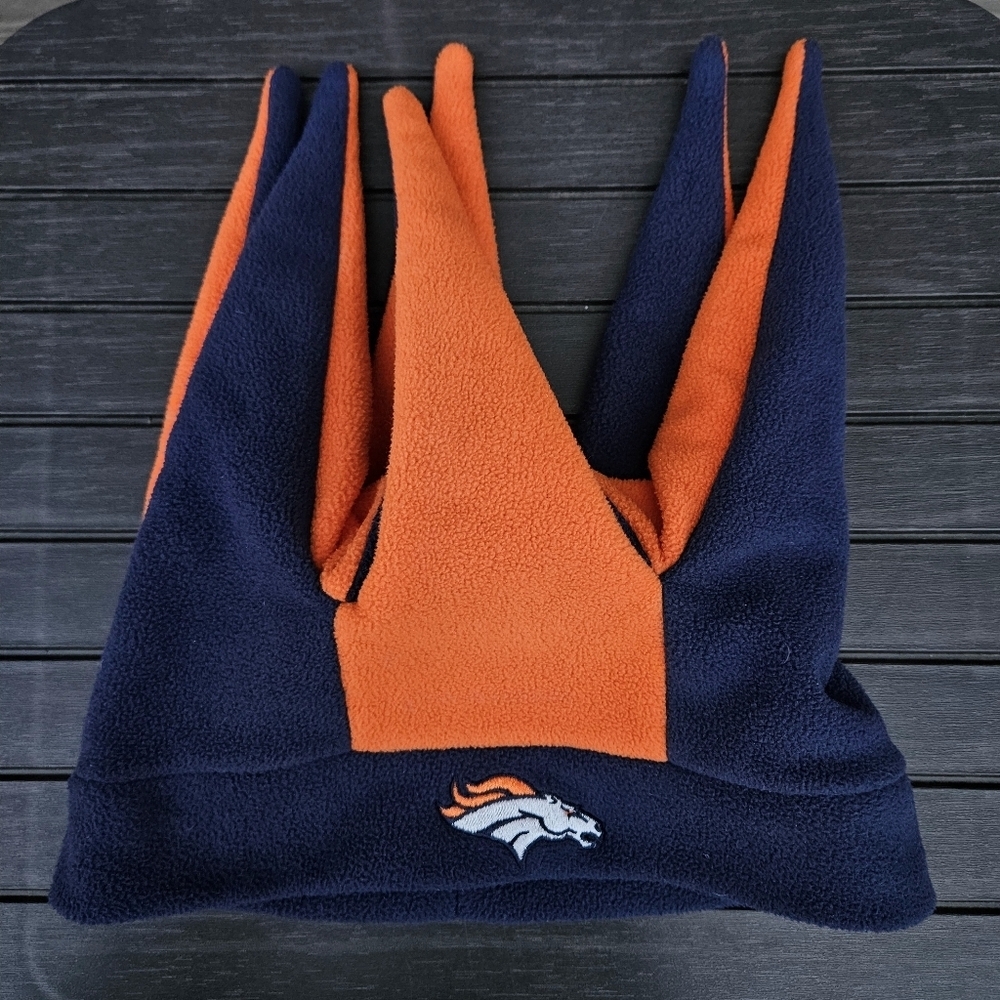 Denver Broncos Jester Hat Fleece Beanie Cap NFL Reebok Blue Orange One Size